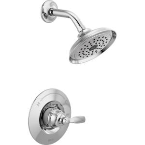 imageDelta Woodhurst 14 Series Shower Faucet Set Oil Rubbed Bronze Shower Head and Handle Set Valve Trim Kit Venetian Bronze T14232RB Valve Not IncludedChrome