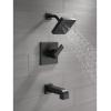 imageDelta Faucet Ara 17 Series DualFunction Tub and Shower Trim Kit with SingleSpray H2Okinetic Shower Head Matte Black T17467BL Valve Not IncludedChrome