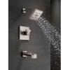 imageDelta Faucet Ara 17 Series DualFunction Tub and Shower Trim Kit with SingleSpray H2Okinetic Shower Head Matte Black T17467BL Valve Not IncludedMatte Black