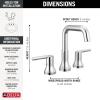 imageDelta Trinsic USpout Widespread Bathroom Faucet Polished Nickel 3Hole Bathroom Sink Faucet Metal PushPop Drain Assembly Polished Nickel 3554PNMPUDSTChrome