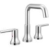 imageDelta Trinsic USpout Widespread Bathroom Faucet Polished Nickel 3Hole Bathroom Sink Faucet Metal PushPop Drain Assembly Polished Nickel 3554PNMPUDSTChrome