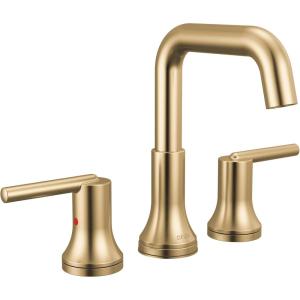 imageDelta Trinsic USpout Widespread Bathroom Faucet Polished Nickel 3Hole Bathroom Sink Faucet Metal PushPop Drain Assembly Polished Nickel 3554PNMPUDSTChampagne Bronze