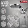 imageDelta 5Setting HydroRain 2in1 Dual Shower Head Polished Nickel High Pressure Shower Head with Handheld Spray 25 GPM Flow Rate Lumicoat Polished Nickel 58680PNPR25Lumicoat Chrome