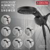 imageDelta 5Setting HydroRain 2in1 Dual Shower Head Polished Nickel High Pressure Shower Head with Handheld Spray 25 GPM Flow Rate Lumicoat Polished Nickel 58680PNPR25Matte Black