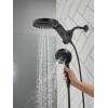 imageDelta 5Setting HydroRain 2in1 Dual Shower Head Polished Nickel High Pressure Shower Head with Handheld Spray 25 GPM Flow Rate Lumicoat Polished Nickel 58680PNPR25Matte Black