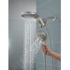 imageDelta 5Setting HydroRain 2in1 Dual Shower Head Polished Nickel High Pressure Shower Head with Handheld Spray 25 GPM Flow Rate Lumicoat Polished Nickel 58680PNPR25Stainless