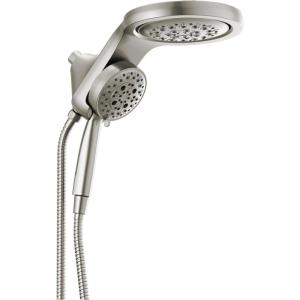 imageDelta 5Setting HydroRain 2in1 Dual Shower Head Polished Nickel High Pressure Shower Head with Handheld Spray 25 GPM Flow Rate Lumicoat Polished Nickel 58680PNPR25Lumicoat Stainless