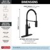 imageDelta Antoni Pro Style Commercial Kitchen Faucet with Pull Down Sprayer Single Hole Brushed Gold Kitchen Sink Faucet Single Handle Champagne Bronze 18803CZDSTMatte Black