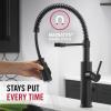 imageDelta Antoni Pro Style Commercial Kitchen Faucet with Pull Down Sprayer Single Hole Brushed Gold Kitchen Sink Faucet Single Handle Champagne Bronze 18803CZDSTChrome