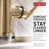 imageDelta Renaldi Brushed Gold Bar Faucet with Pull Down Sprayer Modern Single Hole Prep Sink Faucet Single Handle Lumicoat Champagne Bronze 9984CZPRDST