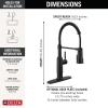 imageDelta Theodora Pro Style Commercial Kitchen Faucet with Pull Down Sprayer Single Hole Brushed Gold Kitchen Sink Faucet Single Handle Champagne Bronze 18804ZCZDSTMatte Black