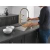 imageDelta Theodora Pro Style Commercial Kitchen Faucet with Pull Down Sprayer Single Hole Brushed Gold Kitchen Sink Faucet Single Handle Champagne Bronze 18804ZCZDSTChampagne Bronze