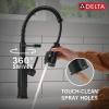 imageDelta Theodora Pro Style Commercial Kitchen Faucet with Pull Down Sprayer Single Hole Brushed Gold Kitchen Sink Faucet Single Handle Champagne Bronze 18804ZCZDSTMatte Black