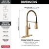 imageDelta Theodora Pro Style Commercial Kitchen Faucet with Pull Down Sprayer Single Hole Brushed Gold Kitchen Sink Faucet Single Handle Champagne Bronze 18804ZCZDSTChampagne Bronze