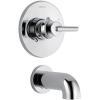 imageDelta Trinsic 14 Series SingleFunction Bathtub Valve Trim Kit Polished Nickel Tub Faucet Set Polished Nickel T14159PN Valve Not IncludedChrome