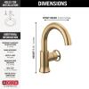 imageDelta Trinsic 1Hole PullDown Bathroom Faucet with Wheel Handle Polished Nickel High Arc Single Hole Bathroom Sink Faucet with Sprayer Metal PushPop Drain Assembly Polished Nickel 558HARPNPDDSTChampagne Bronze