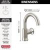 imageDelta Trinsic 1Hole PullDown Bathroom Faucet with Wheel Handle Polished Nickel High Arc Single Hole Bathroom Sink Faucet with Sprayer Metal PushPop Drain Assembly Polished Nickel 558HARPNPDDSTStainless