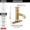 imageDelta Trinsic Touchless 1Hole Bathroom Faucet Touch On Technology Brushed Nickel Trinsic Single Hole Bathroom Sink Faucet with Wheel Handle Metal PushPop Drain Assembly Stainless 558TSSMPUDSTChampagne Bronze