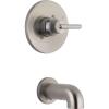 imageDelta Trinsic 14 Series SingleFunction Bathtub Valve Trim Kit Polished Nickel Tub Faucet Set Polished Nickel T14159PN Valve Not IncludedStainless