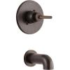 imageDelta Trinsic 14 Series SingleFunction Bathtub Valve Trim Kit Polished Nickel Tub Faucet Set Polished Nickel T14159PN Valve Not IncludedVenetian Bronze