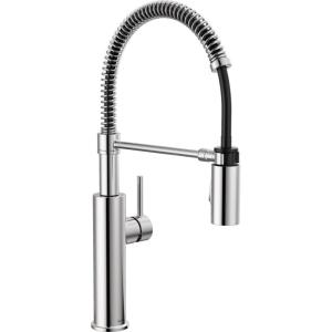 imageDelta Antoni Pro Style Commercial Kitchen Faucet with Pull Down Sprayer Single Hole Brushed Gold Kitchen Sink Faucet Single Handle Champagne Bronze 18803CZDSTChrome