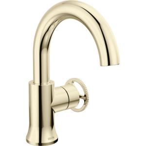 imageDelta Trinsic 1Hole PullDown Bathroom Faucet with Wheel Handle Polished Nickel High Arc Single Hole Bathroom Sink Faucet with Sprayer Metal PushPop Drain Assembly Polished Nickel 558HARPNPDDSTBrilliance Polished Nickel