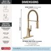 imageDelta Ermelo Pro Style Commercial Kitchen Faucet with Pull Down Sprayer Single Hole Brushed Gold Kitchen Sink Faucet Single Handle Champagne Bronze 18887CZDSTChampagne Bronze