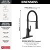 imageDelta Ermelo Pro Style Commercial Kitchen Faucet with Pull Down Sprayer Single Hole Brushed Gold Kitchen Sink Faucet Single Handle Champagne Bronze 18887CZDSTMatte Black