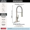 imageDelta Ermelo Pro Style Commercial Kitchen Faucet with Pull Down Sprayer Single Hole Brushed Gold Kitchen Sink Faucet Single Handle Champagne Bronze 18887CZDSTStainless