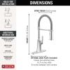 imageDelta Ermelo Pro Style Commercial Kitchen Faucet with Pull Down Sprayer Single Hole Brushed Gold Kitchen Sink Faucet Single Handle Champagne Bronze 18887CZDSTChrome