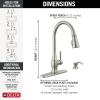 imageDelta Hazelwood Matte Black Kitchen Faucet with Pull Down Sprayer and Soap Dispenser Modern Single Hole Kitchen Sink Faucet Single Handle Matte Black 19831ZBLSDDSTSpotshield Stainless