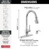 imageDelta Hazelwood Matte Black Kitchen Faucet with Pull Down Sprayer and Soap Dispenser Modern Single Hole Kitchen Sink Faucet Single Handle Matte Black 19831ZBLSDDSTChrome