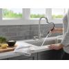 imageDelta Hazelwood Matte Black Kitchen Faucet with Pull Down Sprayer and Soap Dispenser Modern Single Hole Kitchen Sink Faucet Single Handle Matte Black 19831ZBLSDDSTSpotshield Stainless
