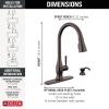 imageDelta Hazelwood Matte Black Kitchen Faucet with Pull Down Sprayer and Soap Dispenser Modern Single Hole Kitchen Sink Faucet Single Handle Matte Black 19831ZBLSDDSTVenetian Bronze
