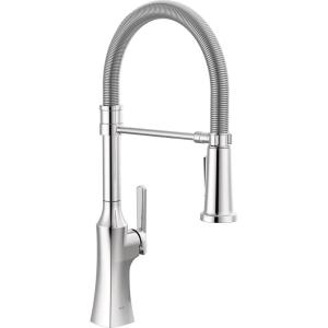 imageDelta Ermelo Pro Style Commercial Kitchen Faucet with Pull Down Sprayer Single Hole Brushed Gold Kitchen Sink Faucet Single Handle Champagne Bronze 18887CZDSTChrome