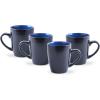 imageStone Lain Stoneware Dish Set 4 Mugs Albie  Speckled WhiteAlbie  Blue and Black