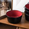 imageStone Lain Stoneware Dish Set 4 Mugs Albie  Speckled WhiteAlbie  Red and Black