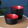 imageStone Lain Stoneware Dish Set 4 Mugs Albie  Speckled WhiteAlbie  Red and Black