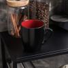 imageStone Lain Stoneware Dish Set 4 Mugs Albie  Speckled WhiteAlbie  Red and Black