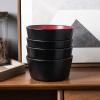 imageStone Lain Stoneware Dish Set 4 Mugs Albie  Speckled WhiteAlbie  Red and Black