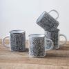 imageStone Lain Stoneware Dish Set 4 Mugs Albie  Speckled WhiteSophie  White and Black
