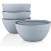 imageStone Lain Stoneware Dish Set 4 Mugs Albie  Speckled WhiteTina  Blue and Gray