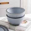 imageStone Lain Stoneware Dish Set 4 Mugs Albie  Speckled WhiteTina  Blue and Gray