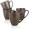 imageStone Lain Stoneware Dish Set 4 Mugs Albie  Speckled WhiteTina  Green and Beige