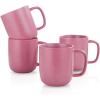 imageStone Lain Stoneware Dish Set 4 Mugs Albie  Speckled WhiteTom  Pink White