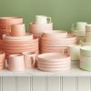 imageStone lain Stella Pasta Bowl 6Piece Set Round Porcelain Lime GreenBlush