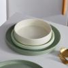 imageStone lain Stella Pasta Bowl 6Piece Set Round Porcelain Lime GreenCream