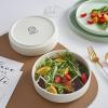 imageStone lain Stella Pasta Bowl 6Piece Set Round Porcelain Lime GreenCream
