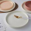 imageStone lain Stella Pasta Bowl 6Piece Set Round Porcelain Lime GreenCream