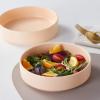 imageStone lain Stella Pasta Bowl 6Piece Set Round Porcelain Lime GreenPastel Orange